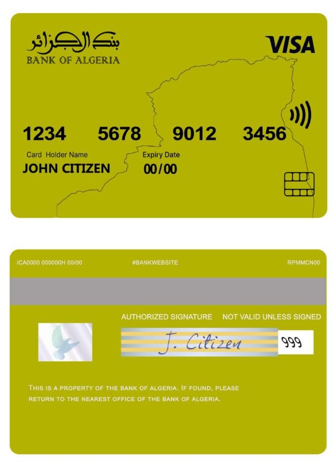 Algeria bank of Algeria visa card